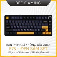 Bàn phím cơ không dây AULA F75 – Đen Sấm Sét (Hotswap / Led RGB / Triple Mode)