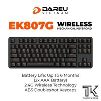 Bàn phím cơ không dây DAREU EK807G BLACK 87-KEY