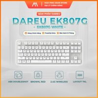 Bàn phím cơ không dây Dareu EK807G White ( Brown/ Red D switch)