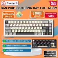 Bàn Phím Cơ Không Dây Dark Alien R65 Chất Liệu Full Nhôm Cao Cấp 3 Mode Kết Nối Hỗ Trợ App Tùy Chỉnh