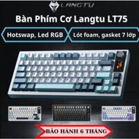 Bàn phím cơ không dây hotswap LANGTU LT75 GASKET RGB Màn hình điện tử núm xoay, bàn phím cơ cao cấp gaming