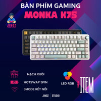 Bàn phím cơ không dây Monka K75 | 3 mode | RGB | Hotswap