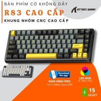 Bàn Phím Cơ Không Dây Nhôm Cao Cấp Attack Shark Dark Ailen R83 App Tùy Chỉnh Tương Thích Máy Tính Đt