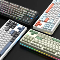 Bàn Phím Cơ Không Dây Riccks RS8 3 Mode | Mạch Xuôi | Led RGB Viền | QMK-VIA | Hotswap | Chính Hãng