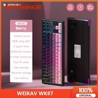Bàn phím cơ không dây WEIKAV WK87 Bluetooth có dây 2.4g RGB Hot Swap để hỗ trợ máy tính xách tay VIA