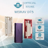 Bàn phím cơ không dây Weikav D75 - Khung Nhôm CNC | 3 Mode | Hotswap | LED RGB | Mạch xuôi | USB Ẩn