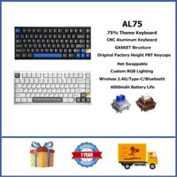 Bàn phím cơ không dây YUNZII AL75 75% GASKET RGB Nhôm Bàn phím tùy chỉnh có thể hoán đổi nóng