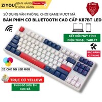 Bàn Phím Cơ Không Dây Ziyou K87BT HOTSWAP - LED RGB,Type C, Bluetooth 5.0, Wireless 2.4G Cho PC/ laptop/ ĐT/ Mac/ Tablet