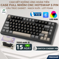 Bàn Phím Cơ Ko Dây Bluetooth Nhôm CNC Attack Shark X75 Cao Cấp Full LED RGB Cho Máy Tính Laptop