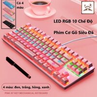 Bàn phím cơ máy tính gaming Crack K550 Led RGB 10 chế độ khác nhau dùng chơi game và văn phòng