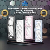 Bàn Phím Cơ Monka Alice 67 Pro | Nhôm CNC | 3 Modes | Mạch Xuôi|