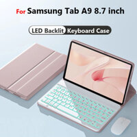 Bàn Phím Có Ốp Lưng Cho Samsung Galaxy Tab A9 8.7inch X110 A7 Lite T220 Từ Tính Có Thể Tháo Rời Đế Lật Có Đèn Nền Bàn Phím Chuột