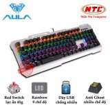 Bàn phím cơ Red Swich cực nhẹ AULA KB2008 - led Rainbow 9 chế độ (đen bạc)