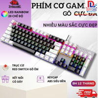 Bàn Phím Cơ Red Switch ZiyouLang K1 Pro Gaming, Led RGB 20 chế độ , phím gõ êm – Trắng Đen