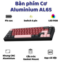 Bàn phím cơ Silent Atas AL65 Khung nhôm CNC 3 mode kết nối - Led RGB - Pin sạc 4000 mah - Mạch xuôi