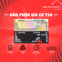 Bàn phím cơ T-WOLF T50 Blue Switch 22 chế độ đèn LED sống động và nút xoay điều chỉnh âm thanh/ánh sáng độc đáo