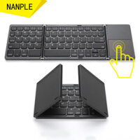 Bàn phím có thể gập lại Nanple Bluetooth có miếng đệm chuột cho máy tính bảng / ipad / iPhone, Bàn phím có bàn di chuột cho Windows / Android / iOS