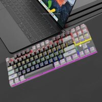 Bàn phím cơ XUNFOX K80 Blue switch - Bàn phím cơ gaming 87 phím kết nối có dây, tích hợp hiệu ứng đèn marquee siêu ngầu - Hàng nhập khẩu - Đen - Xám