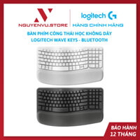 Bàn Phím Công Thái Học Không Dây Logitech Wave Keys | Bluetooth - Hàng Chính Hãng