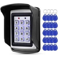 Bàn phím điều khiển truy cập bằng kim loại RFID 125KHz Vỏ chống nước, Bộ điều khiển truy cập độc lập cho hệ thống khóa cửa + 20 chiếc Móc khóa Keyfobs