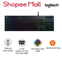 Bàn phím game có dây Logitech G813 RGB LIGHTSYNC Mechanical - 3 loại phím cơ GL switch cấu hình thấp, RGB