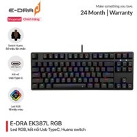 Bàn phím gaming, bàn phím máy tính cơ chơi game có dây E-Dra EK387L Rgb Blue / Brown / Red Switch - Hàng chính hãng