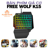 Bàn phím gaming giả cơ Free Wolf K15 Dragon X3 Led 7 màu siêu nhỏ gọn - Hỗ trợ chơi game trên máy tính, điện thoại