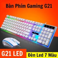 Bàn Phím Gaming Kèm Chuột Có Đèn Led 7 Màu G21, Phím Giả Cơ Led Siêu Đẹp Chuyên Chơi Game ,Văn Phòng Cho Máy Tính Laptop