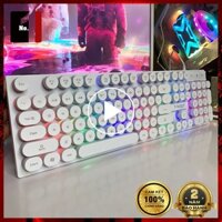 Bàn Phím Gaming Nút Tròn Màu Trắng T-WOLF T80 Led Rgb Bàn Phím Máy Tính Laptop Chơi Game Có Dây Giá Rẻ
