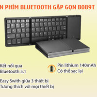 Bàn Phím Gập Không Dây Bluetooth B089T Ultra Slim (2023) - Tương Thích Điện Thoại, Máy Tính Bảng, SmartTV, Laptop