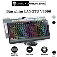 Bàn Phím Giả Cơ Gaming LANGTU V8000 Phụ Kiện Laptop Pc Có Đèn Led Kèm Chuột Hàng Chính Hãng - Đen