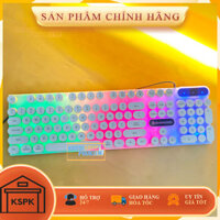 Bàn phím giả cơ nút tròn 2 màu đen và trắng có led đa màu siêu bền giá rẻ