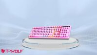 Bàn phím giả cơ T-Wolf T80 ( Màu Hồng, Phím tròn, Cổng USB, LED )
