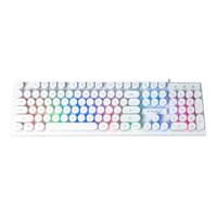 Bàn phím giả cơ T-Wolf T80 ( Màu Trắng, Phím tròn, Cổng USB, LED )