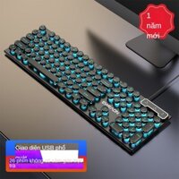 Bàn phím Giả Cơ V8 Nút Tròn , Đèn LED Xuyên Chữ gaming chuyên dụng PLK018-1
