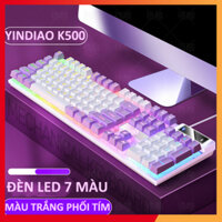 Bàn phím giả cơ YINDIAO K600 nút tròn có đèn led xuyên phím chuyên game