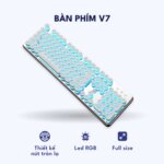 Bàn Phím Giả Cơ  YINDIAO V7 Nút Tròn Led Xuyên Chữ Cao Cấp – Màu Trắng