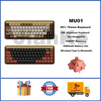 Bàn phím gỗ óc chó AKKO MU01 65% RGB Bàn phím cơ không dây GASKET có thể hoán đổi nóng