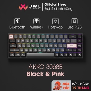 Bàn phím - Keyboard Akko 3068B Multi-modes Black Pink