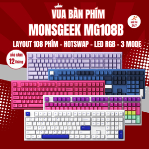 Bàn phím - Keyboard Akko MonsGeek MG108 Black&Pink
