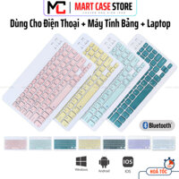 Bàn phím không dây bluetooth mỏng đẹp nhẹ êm, cho Điện thoại - Máy tính bảng- Laptop -MART CASE