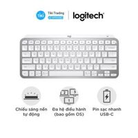 Bàn phím không dây Bluetooth Logitech MX Keys Mini - Hàng Chính Hãng - Trắng xám