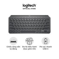 Bàn phím không dây Bluetooth Logitech MX Keys Mini - Nhỏ gọn, Sạc USB-C, Phím tắt thông minh, Có bản cho Mac - Hàng chính hãng - Màu đen