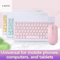 Bàn phím không dây đa năng E-WOITD có vỏ da đứng cho máy tính bảng IPad10 Inch cho IOS Android Windows HNVN