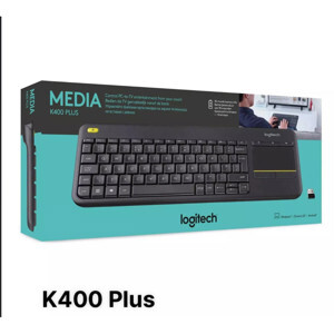 Bàn phím không dây Logitech K400 Plus - Màu đen/ trắng