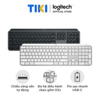 Bàn phím không dây Logitech MX Keys S - Low Profile yên tĩnh, Đèn nền, Bluetooth, Sạc USB-C - Hàng chính hãng - Màu đen