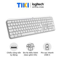 Bàn phím không dây Logitech MX Keys S - Low Profile yên tĩnh, Đèn nền, Bluetooth, Sạc USB-C - Hàng chính hãng - Màu Xám