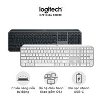 Bàn phím không dây Logitech MX Keys S - Low Profile yên tĩnh, Đèn nền, Bluetooth, Sạc USB-C - Hàng chính hãng - Màu đen