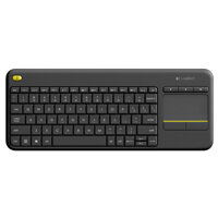 Bàn phím không dây Logitech K400 Plus - có touchpad để kết nối PC đến TV, nút Media tùy chỉnh, phù hợp Laptop TV Tablets - Màu đen - Hàng chính hãng