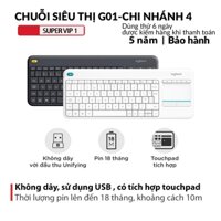 Bàn phím không dây Logitech K400 Plus, có touchpad để kết nối PC TV, Laptop